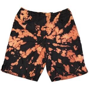 VTG Talbots Bleach Dyed 100% Linen 9.5 Bermuda Shorts SZ 14 Black Orange Rust